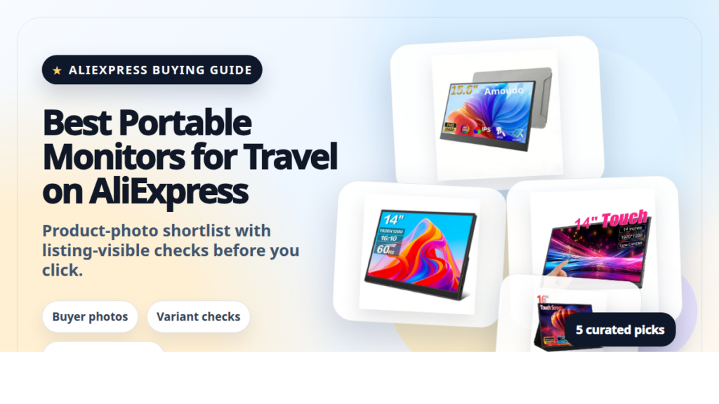 Product collage thumbnail for Best Portable Monitors for Travel on AliExpress