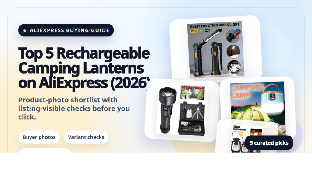 Product collage thumbnail for Top 5 Rechargeable Camping Lanterns on AliExpress (2026)
