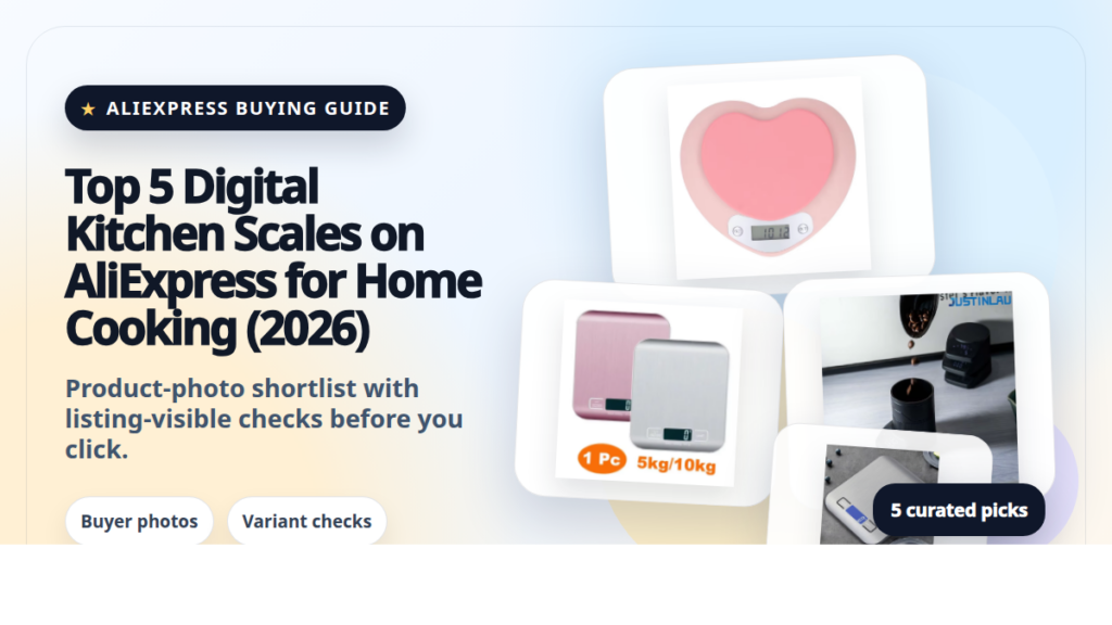 Product collage thumbnail for Top 5 Digital Kitchen Scales on AliExpress for Home Cooking (2026)