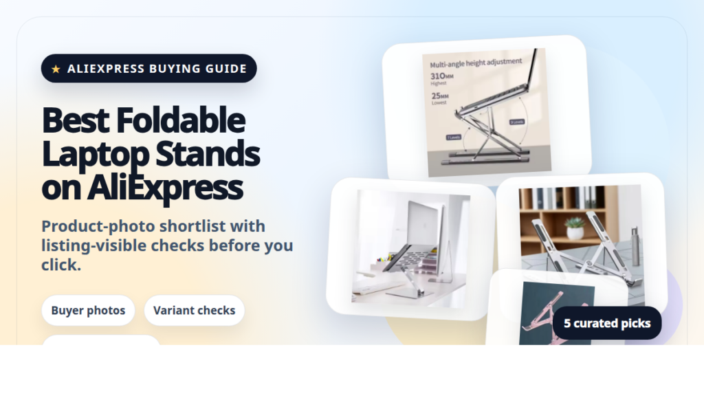 Product collage thumbnail for Best Foldable Laptop Stands on AliExpress