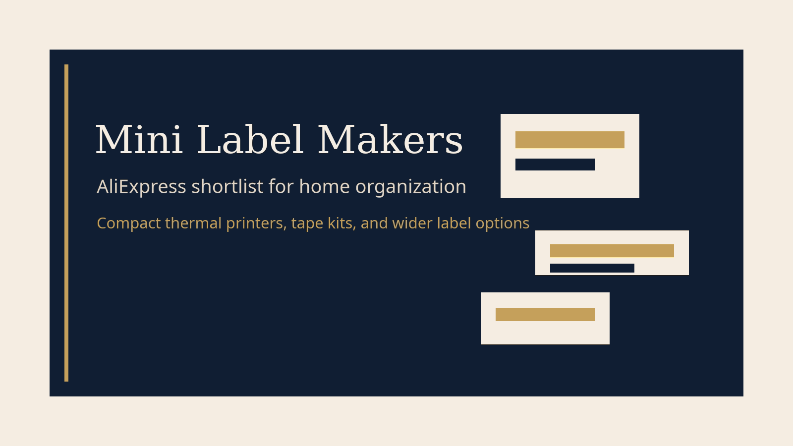 Editorial hero image for mini label makers on AliExpress