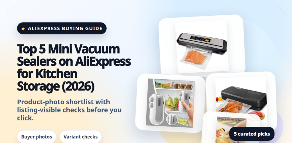 Product collage thumbnail for Top 5 Mini Vacuum Sealers on AliExpress for Kitchen Storage (2026)