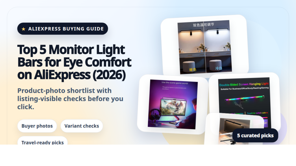 Product collage thumbnail for Top 5 Monitor Light Bars for Eye Comfort on AliExpress (2026)