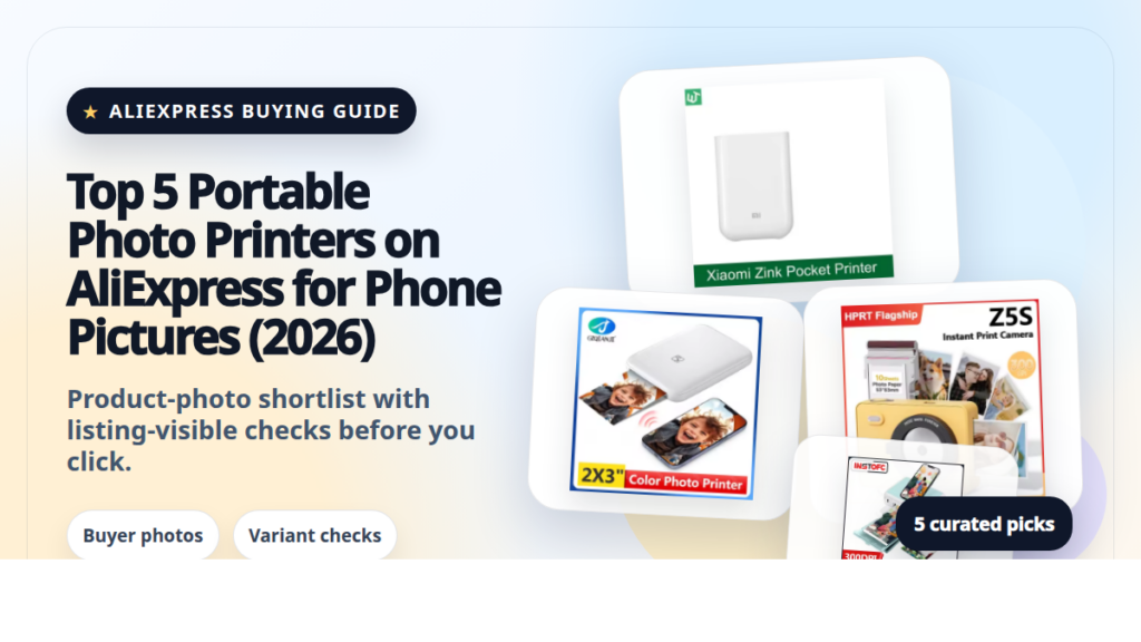 Product collage thumbnail for Top 5 Portable Photo Printers on AliExpress for Phone Pictures (2026)