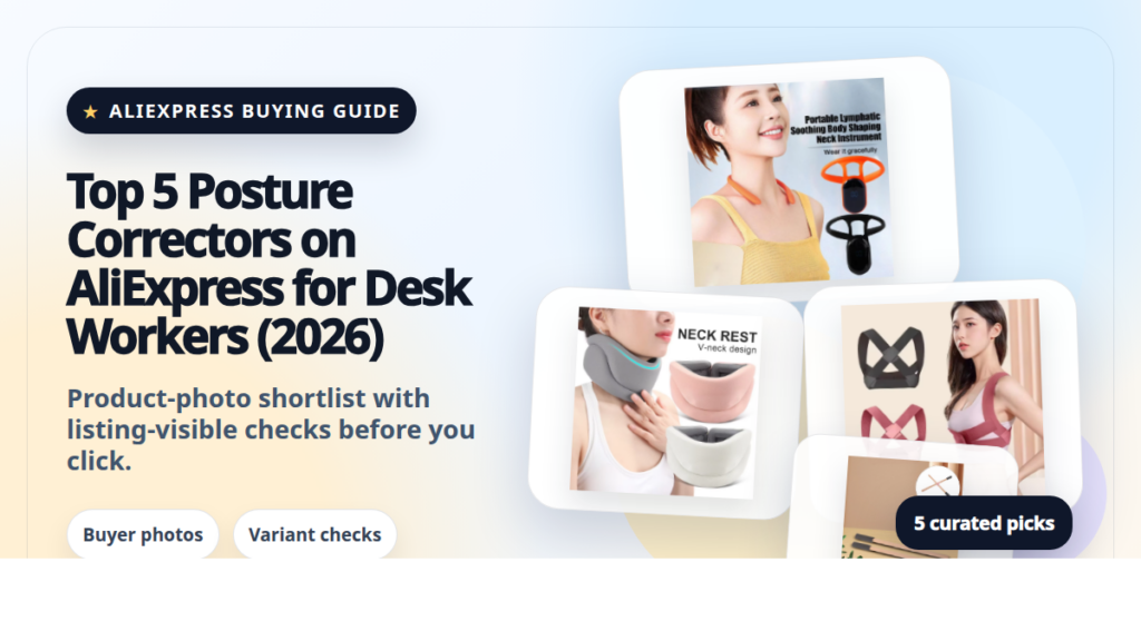 Product collage thumbnail for Top 5 Posture Correctors on AliExpress for Desk Workers (2026)