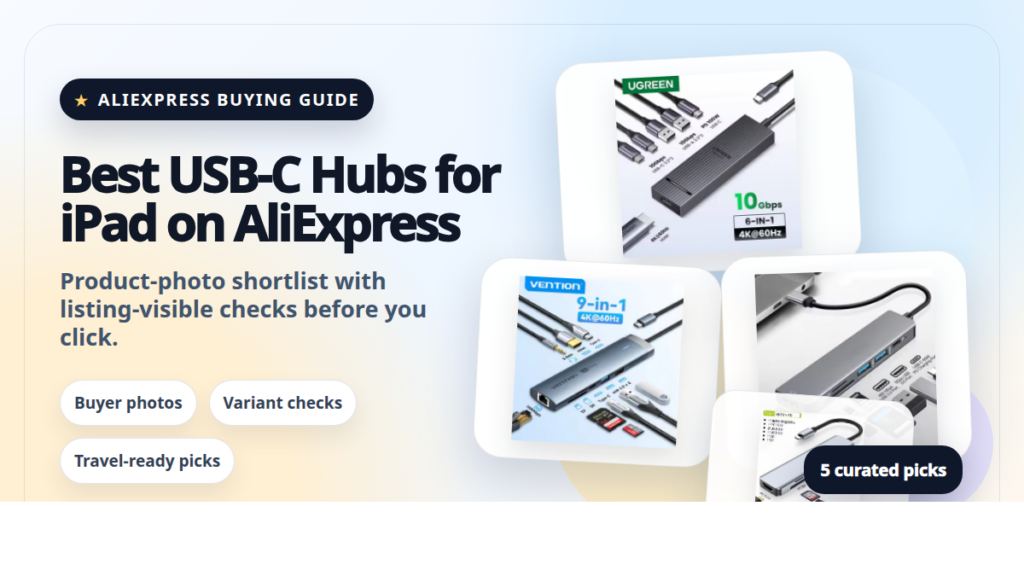 Product collage thumbnail for Best USB-C Hubs for iPad on AliExpress
