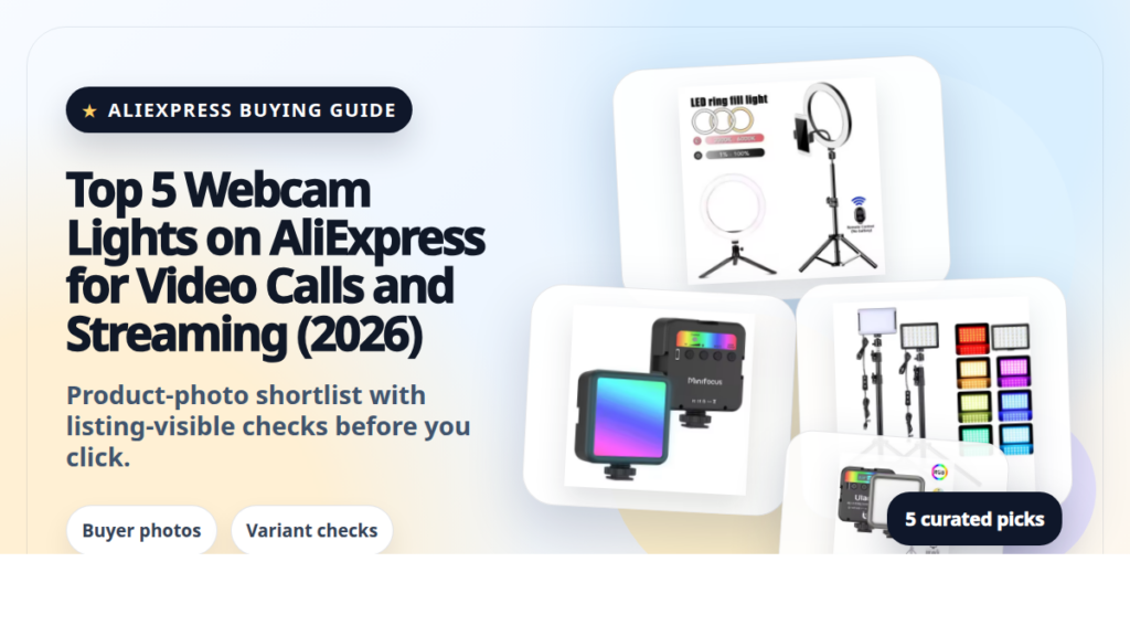 Product collage thumbnail for Top 5 Webcam Lights on AliExpress for Video Calls and Streaming (2026)