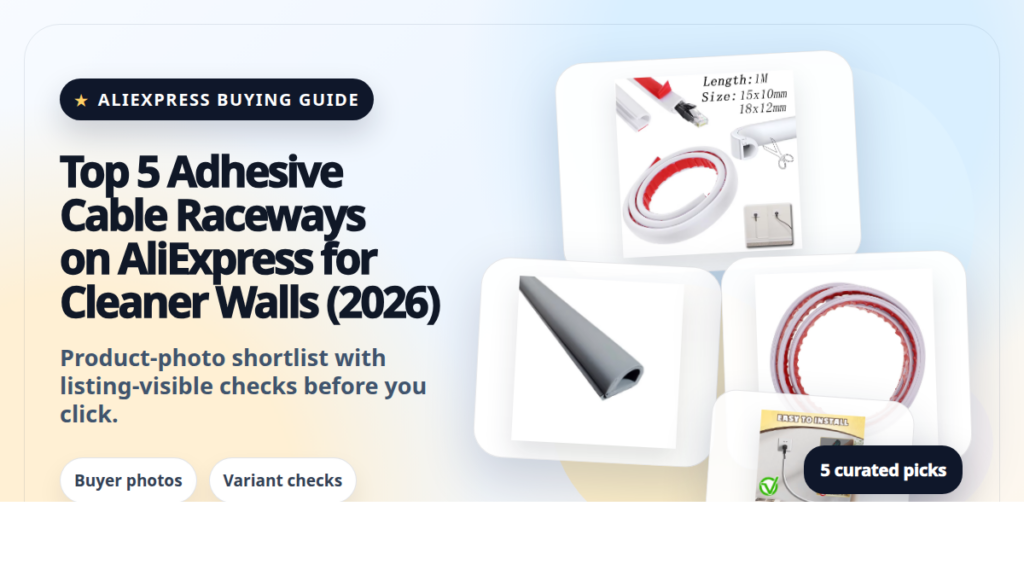 Product collage thumbnail for Top 5 Adhesive Cable Raceways on AliExpress for Cleaner Walls (2026)