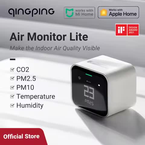 Monitor Qingping 5-in-1 WiFi per CO2 PM2.5 PM10 temperatura umidità