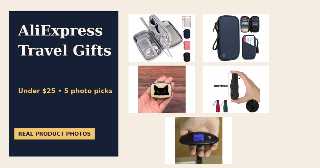 Best AliExpress Travel Gifts Under $25 product-photo collage thumbnail