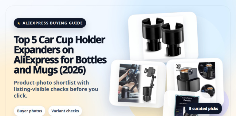 Product collage thumbnail for Top 5 Car Cup Holder Expanders on AliExpress for Bottles and Mugs (2026)
