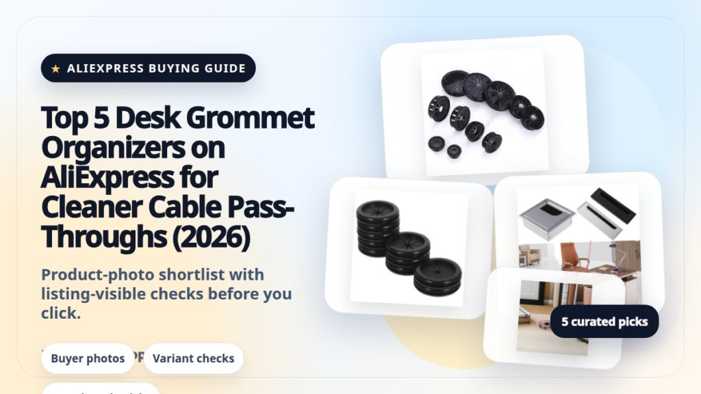 Product collage thumbnail for Top 5 Desk Grommet Organizers on AliExpress for Cleaner Cable Pass-Throughs (2026)