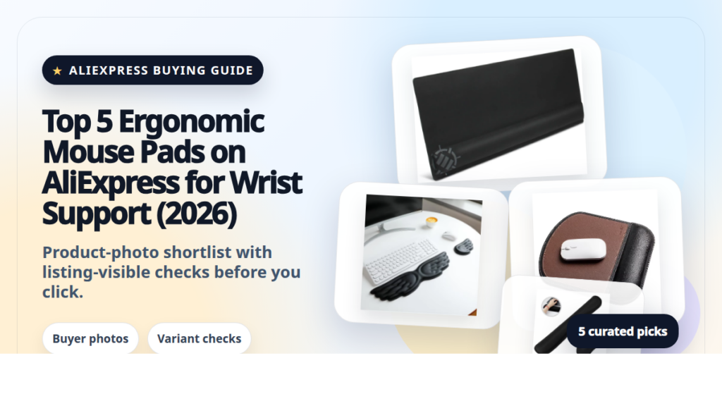 Product collage thumbnail for Top 5 Ergonomic Mouse Pads on AliExpress for Wrist Support (2026)