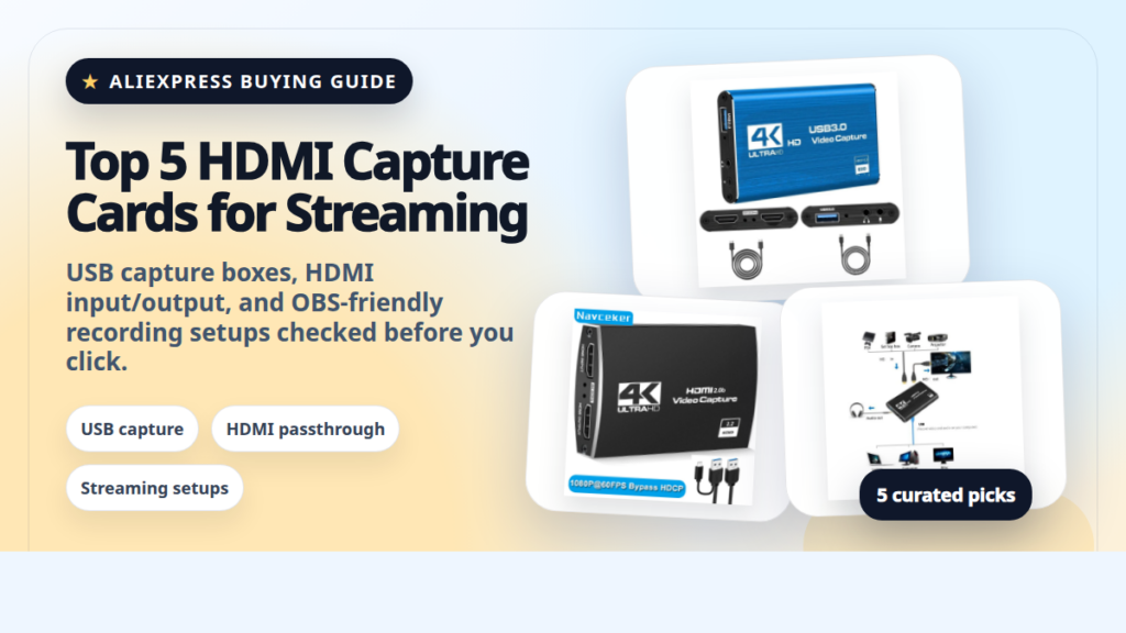 Product collage thumbnail for HDMI capture cards on AliExpress