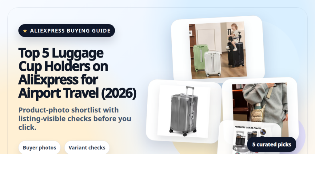 Product collage thumbnail for Top 5 Luggage Cup Holders on AliExpress for Airport Travel (2026)