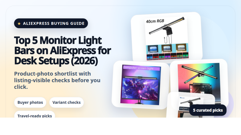 Product collage thumbnail for Top 5 Monitor Light Bars on AliExpress for Desk Setups (2026)