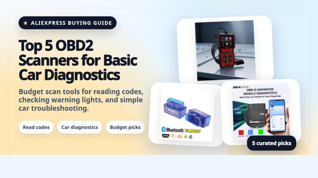 Product collage thumbnail for OBD2 scanners on AliExpress