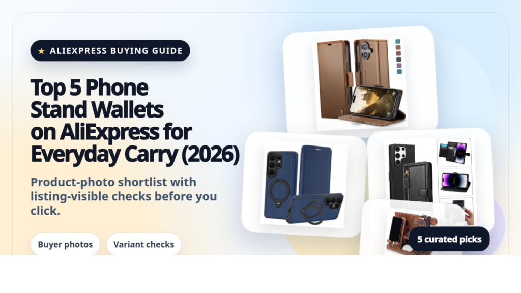 Product collage thumbnail for Top 5 Phone Stand Wallets on AliExpress for Everyday Carry (2026)