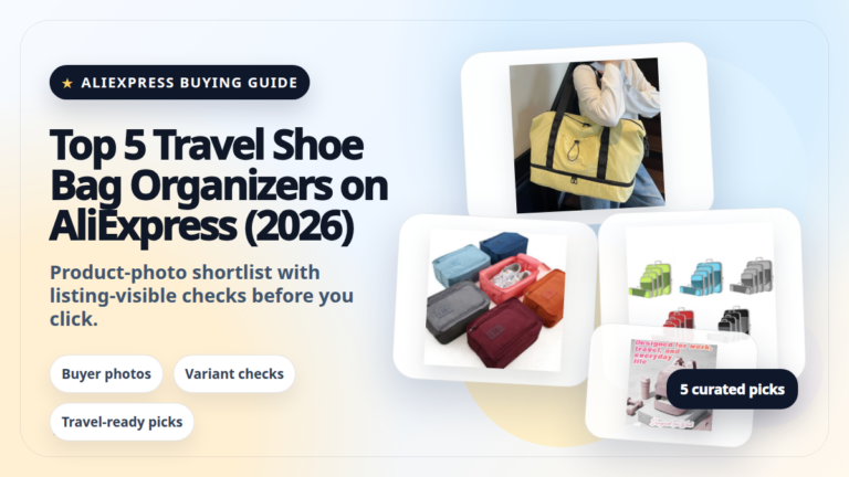 Product collage thumbnail for Top 5 Travel Shoe Bag Organizers on AliExpress (2026)