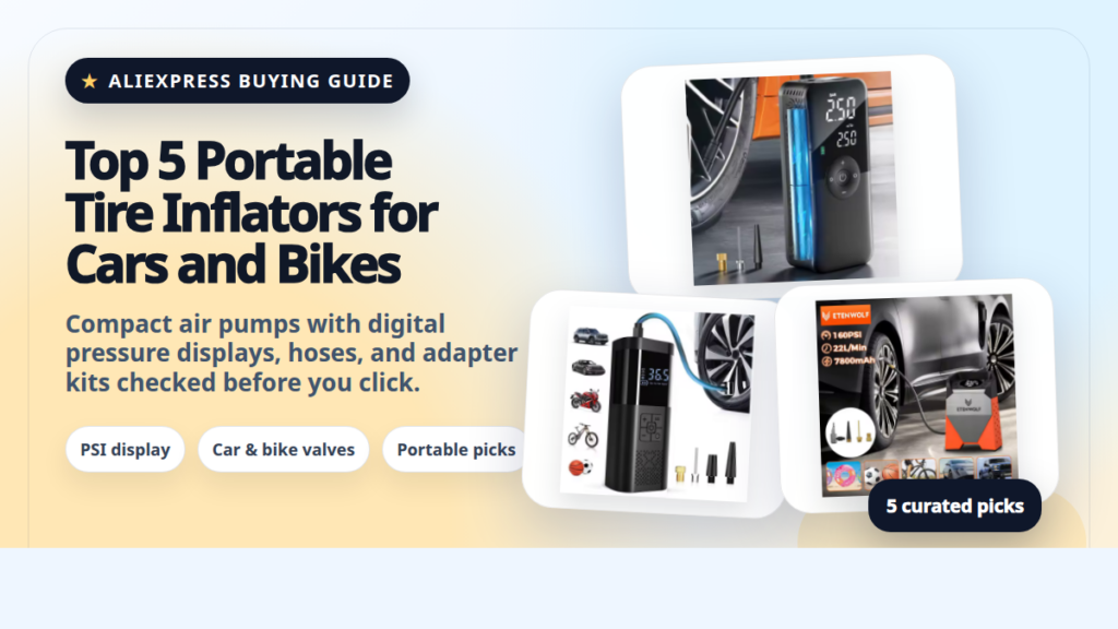 Product collage thumbnail for portable tire inflators on AliExpress