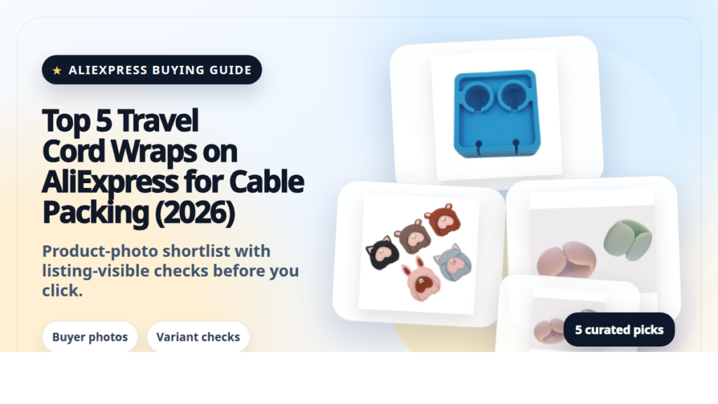 Product collage thumbnail for Top 5 Travel Cord Wraps on AliExpress for Cable Packing (2026)