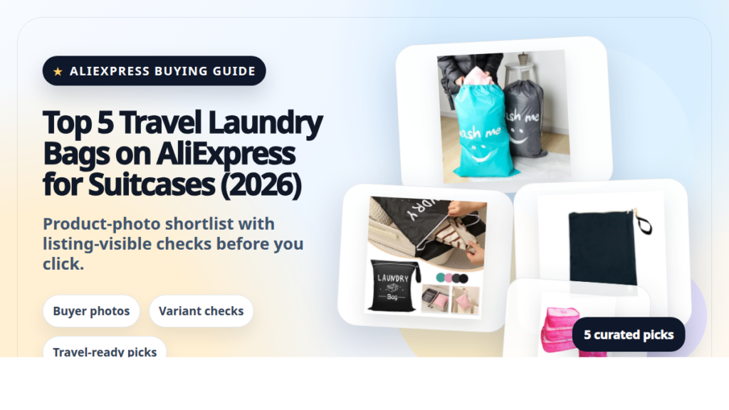 Product collage thumbnail for Top 5 Travel Laundry Bags on AliExpress for Suitcases (2026)