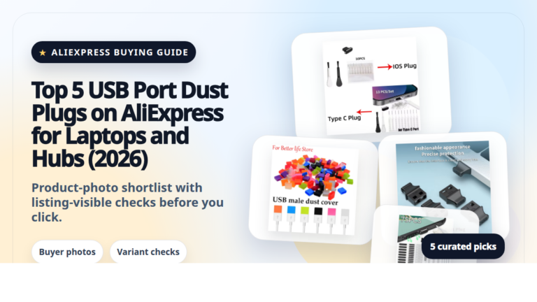 Product collage thumbnail for Top 5 USB Port Dust Plugs on AliExpress for Laptops and Hubs (2026)