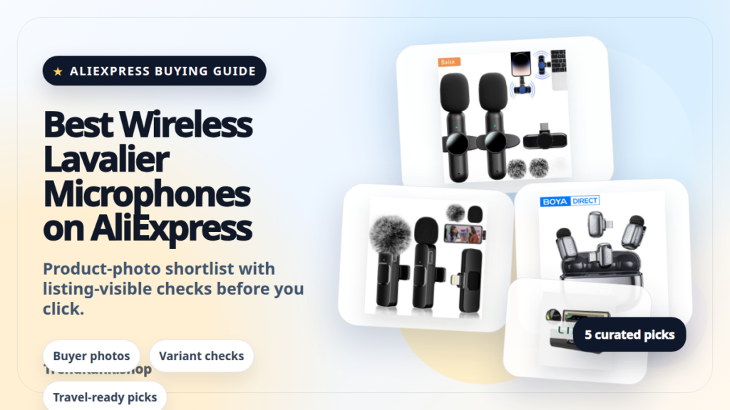 Product collage thumbnail for Best Wireless Lavalier Microphones on AliExpress