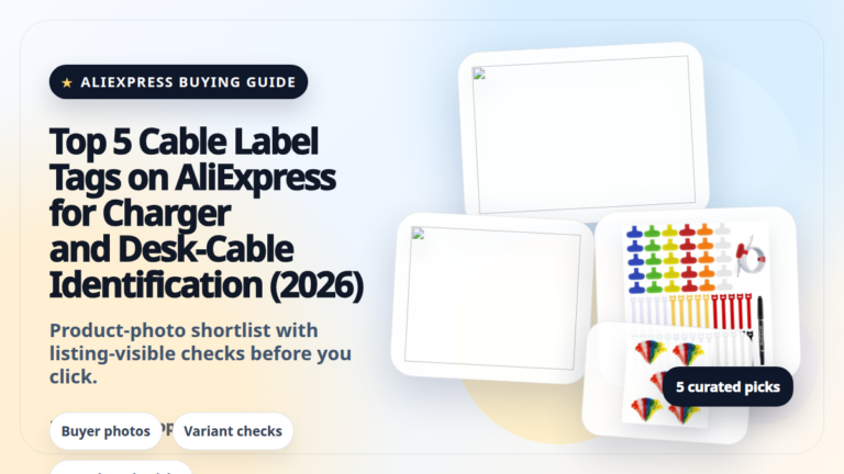 Product collage thumbnail for Top 5 Cable Label Tags on AliExpress for Charger and Desk-Cable Identification (2026)