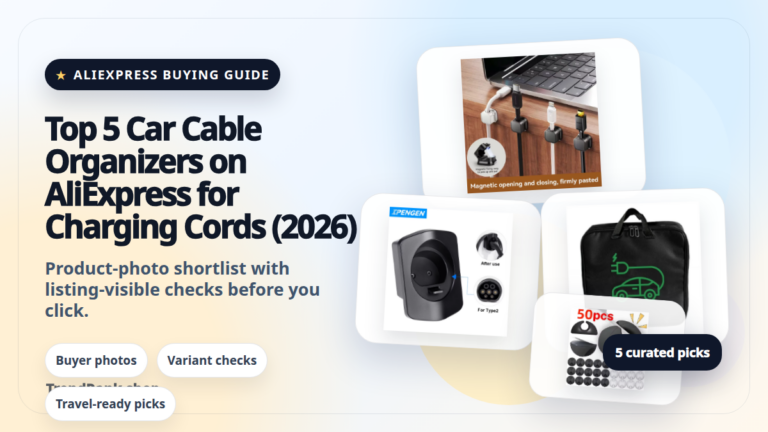 Product collage thumbnail for Top 5 Car Cable Organizers on AliExpress for Charging Cords (2026)
