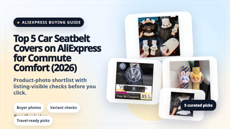 Product collage thumbnail for Top 5 Car Seatbelt Covers on AliExpress for Commute Comfort (2026)