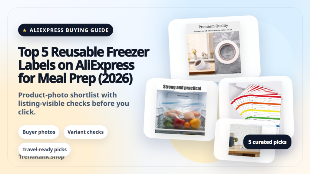 Product collage thumbnail for Top 5 Reusable Freezer Labels on AliExpress for Meal Prep (2026)