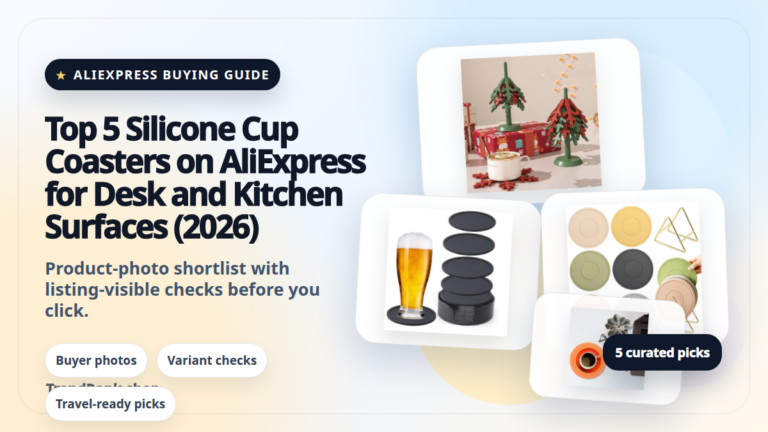 Product collage thumbnail for Top 5 Silicone Cup Coasters on AliExpress for Desk and Kitchen Surfaces (2026)