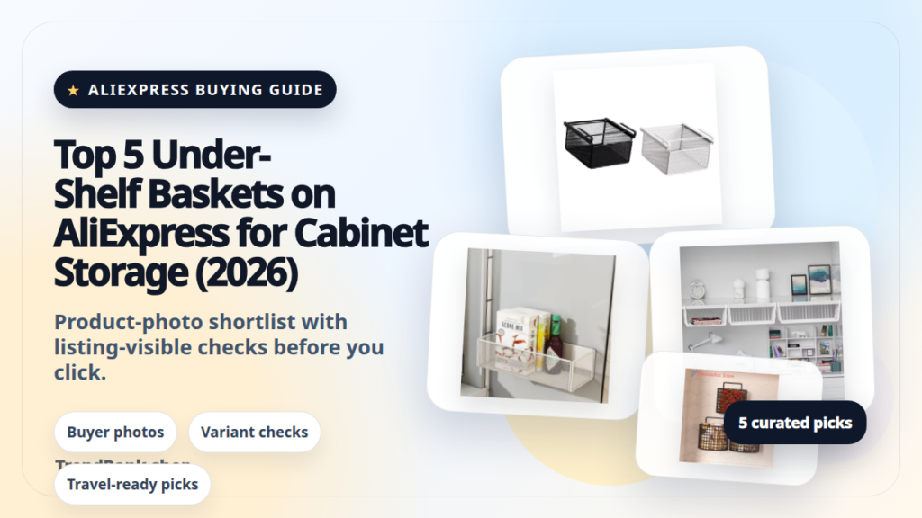 Product collage thumbnail for Top 5 Under-Shelf Baskets on AliExpress for Cabinet Storage (2026)